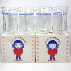 【未使用品】ヤクルト ありがとうグラス ペア ４個セット　昭和レトロ　当時物 — image 1