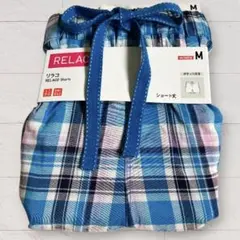 【新品】UNIQLO RELACO／リラコ　ブルーチェック　ショートパンツ　M — image 1
