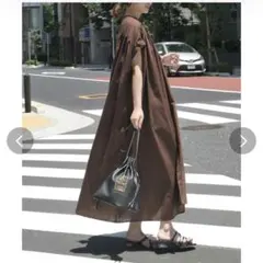 【corners】たっぷりギャザーシャツワンピース — image 1