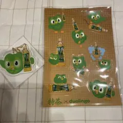 特茶 × Duolingo アクリルキーホルダー ステッカーセット — image 1