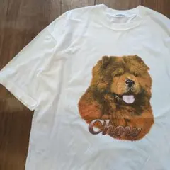 00年代 海外 チャウチャウ犬 Tシャツ 白 可愛い 希少 ホワイト — image 1
