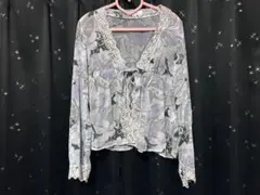 CINEMA CLUB 花柄長袖カーディガン Mサイズ Y2K — image 1
