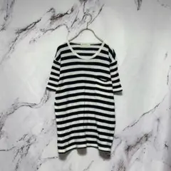 【バックナンバー】 ボーダー 半袖Tシャツ ポケット付き S — image 1