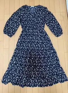 COLZA 花柄ワンピース ネイビー Lサイズ ハニーズ — image 1
