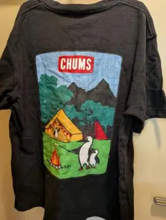 CHUMS チャムス ポケットTシャツ キャンプ柄 ブラック M多少使用感あり — image 1