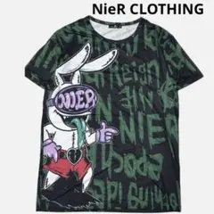 NieR CLOTHING 半袖 Tシャツ グラフィックプリント グリーン 総柄 — image 1