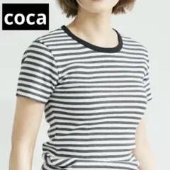 coca ワッフル　ボーダートップス　ブラック — image 1