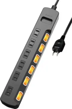 エレコム 電源タップ 6個口 3m 雷ガード 個別スイッチ ほこりシャッター付 — image 1