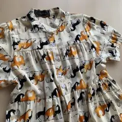 Libby & Rose 馬プリント 半袖ロングワンピース — image 1