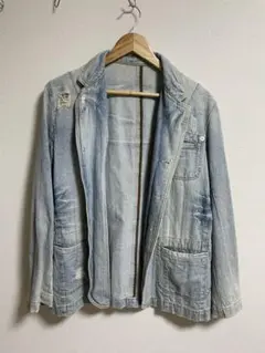 メンズ ダメージ加工デニムジャケット — image 1