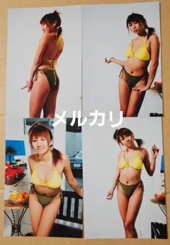 石川加奈子　生写真　4枚セット①レースクイーン（ハガキサイズ）水着（再） — image 1