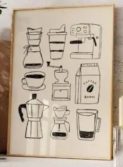 【ファブリックポスター】コーヒータイム　シンプル　喫茶店　珈琲　布ポスター — image 1