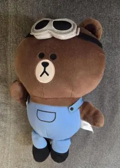 LINE FRIENDS BROWN ぬいぐるみ ゴーグル着用 — image 1