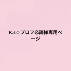 K.s☆プロフ必読様専用ページ — image 1