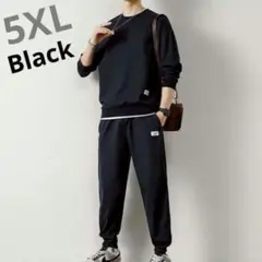 現品限り！5XL長袖シャツ＆パンツセット黒　通気性　薄手速乾　オールシーズン — image 1