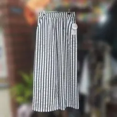 新品更にOFF❤LaLa ストライプ ワイドパンツ イージーパンツ9639 — image 1