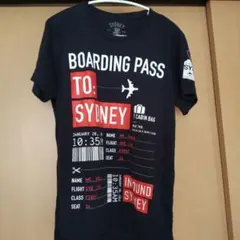 ✨SYDNEY／ ボーディングパス ／搭乗券／チケット／飛行機／バーコード 半袖 — image 1