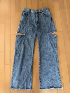 OLIVE des OLIVE カットアウト デニムパンツ グレー — image 1