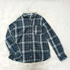 Lugnoncure ルノンキュール　チェックシャツ　М　緑赤白　春夏冬　薄手 — image 1