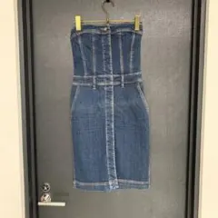 新品未使用　☆ROSE BUD デニム ベアトップ ワンピース — image 1