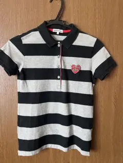 LACOSTE ラコステ 半袖ポロシャツ ボーダー ハートロゴ — image 1