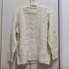 CINEMA CLUB アイボリー ケーブル編み ニット — image 1