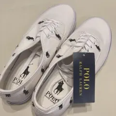 新品　未使用　LACOSTE ホワイト キャンバス スニーカー — image 1