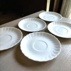 白磁・ホワイトチャイナ・white china　のソーサー５枚セット — image 1