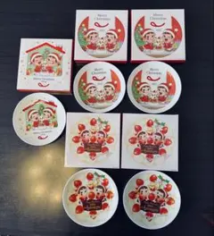 新品/未使用品　不二家クリスマスケーキ皿　5枚セット　希少　貴重　ペコちゃん — image 1