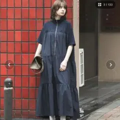 forksy. ハーフジップティアード半袖ワンピース — image 1