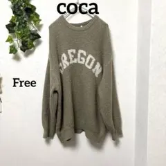 冬物最終価格【coca 】コカDREGON ロゴ ニットセーター ゆったりフリー — image 1