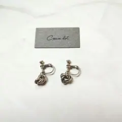 Cream dot. ノットサークル イヤリング シルバー — image 1