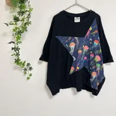 ［scolar］切替カットソー（M）ドルマン袖　クラゲブラック — image 1