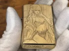 高級感 新品 綺麗ZORRO ビキニ少女の両目彫刻加工 オイルライター 真鍮製 — image 1