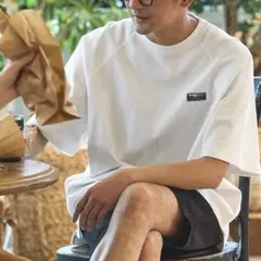 クラフトクループロダクツラグランスリーブクルーネック半袖Tシャツ / 抗菌・防臭 — image 1