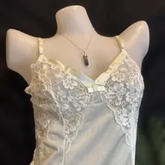AB2 艶めく綺麗な花柄2色使いレース　素敵デザインキャミ　80 グリーン系 — image 1