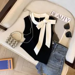ノースリーブリボントップス — image 1