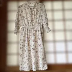 花柄 長袖 ロングワンピース — image 1