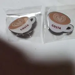 COSTA COFFEE★コスタコーヒー★コーヒーカップ型★ピンバッジ2個セット — image 1