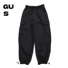 GU カーゴプルオンパンツ ドローコード S ブラック 韓国風 トレンド 美品 — image 1