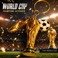 サッカー 優勝トロフィー キーホルダー ゴールドチャーム — image 1