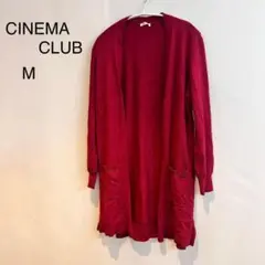 M638 シネマクラブ CINEMA CLUB 赤 カーディガン M ロング丈 — image 1