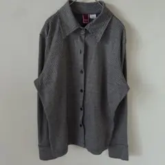 MERONA【M】レディース トップス 長袖 シャツ ストライプ柄 黒 グレー — image 1