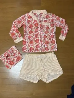 JANE VALKEN パジャマ セットアップ 花柄 ストライプ — image 1