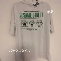 SESAME STREET 刺繍 Tシャツ グレー Lサイズ — image 1