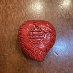 【最終値下げ】堆朱　中国伝統工芸　茶道具　香合　小物入れ　寿 — image 1