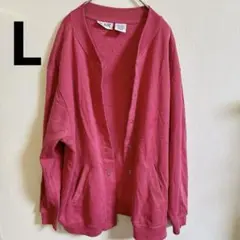 BLAIR ブレア スウェット カーディガン ピンク L 裏起毛 USA古着 — image 1