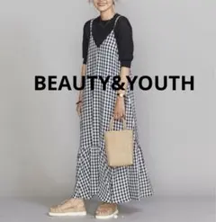 キャミワンピ　BEAUTY&YOUTH ギンガムチェック　マキシ丈　ワンピース — image 1