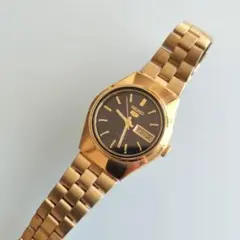 SEIKO 5 セイコー5 自動巻き ゴールド 腕時計 — image 1