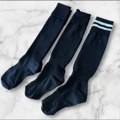 サッカーソックス　25〜27センチ　ブラック　3足セット — image 1